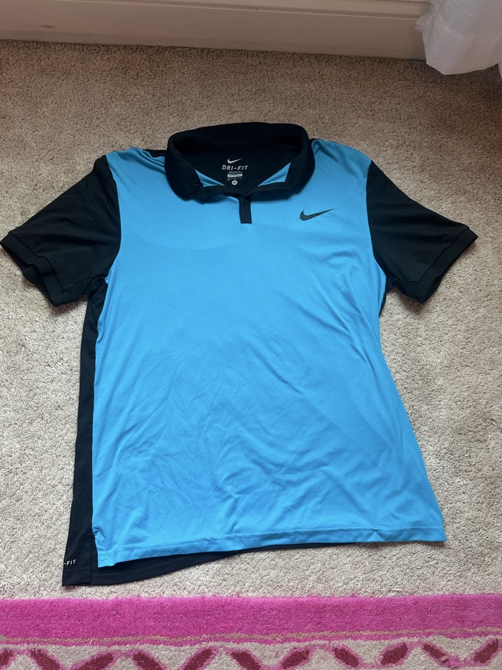 Nike Dri-FIT Colorblock Golf Polo in Blue & Black